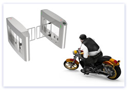 Pedestrian bicycle speed gate turnstile